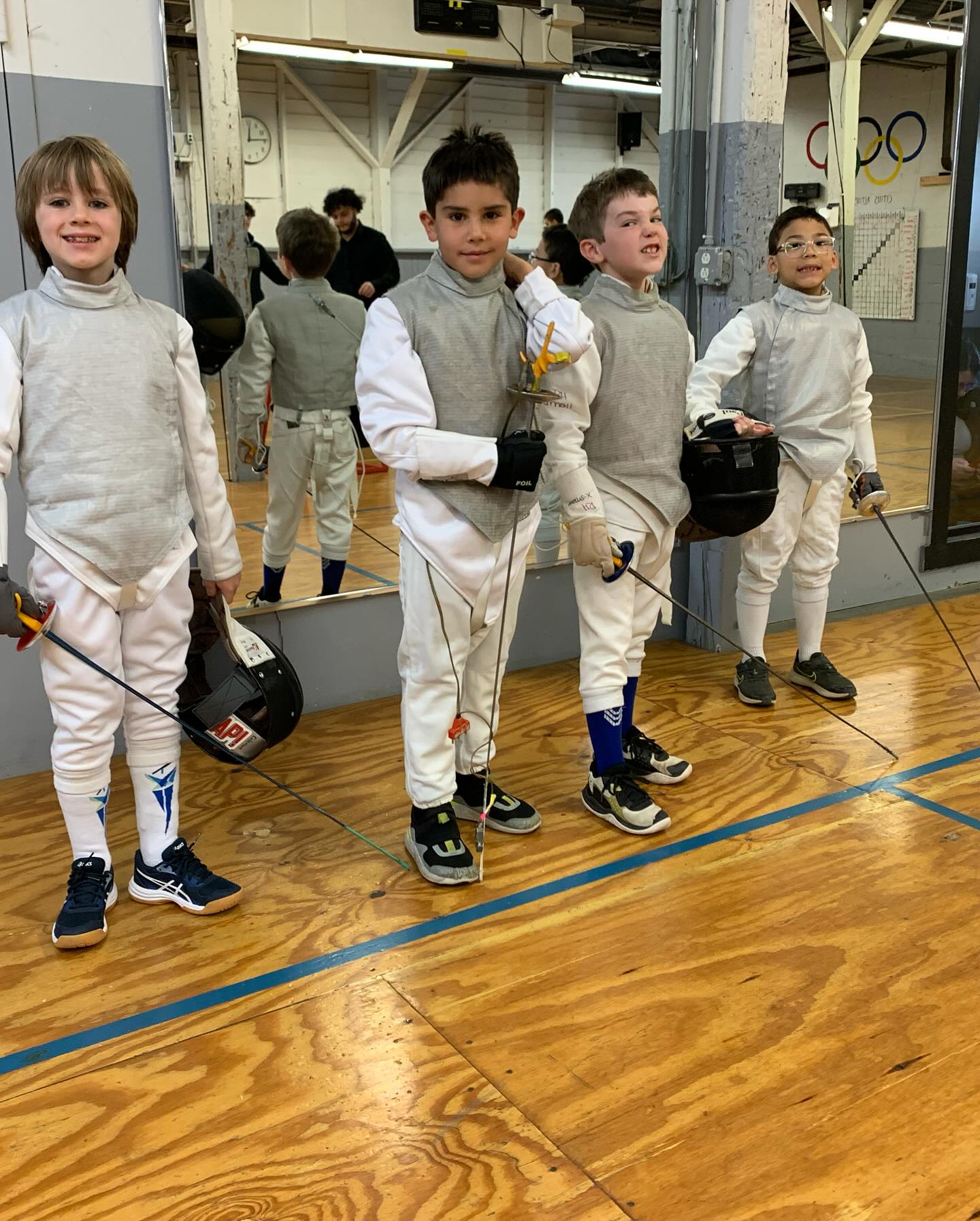 Our youth class getting ready to fence