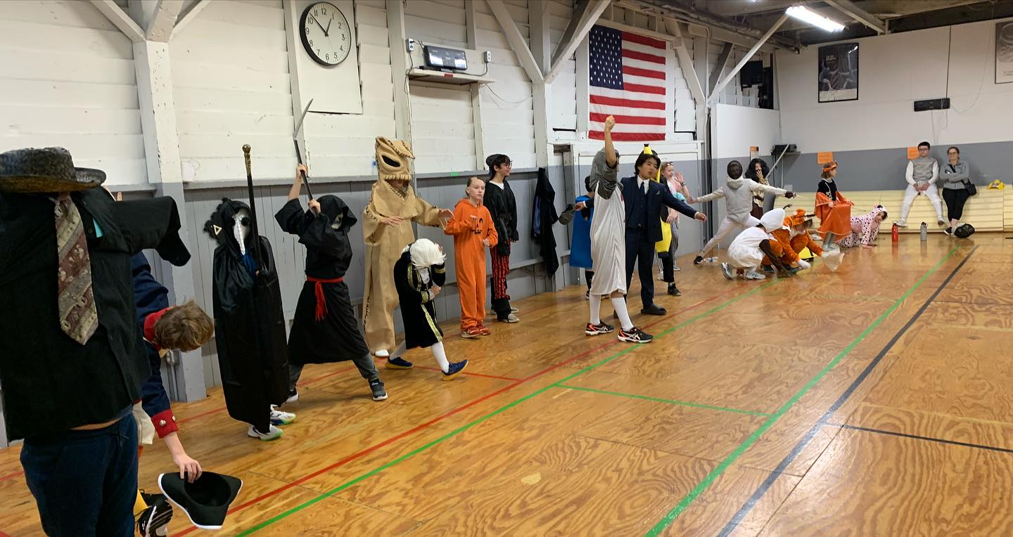 Picture of our students during our halloween tournament costume contest.